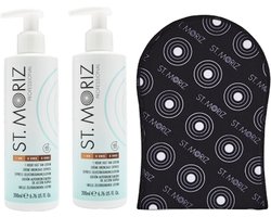 St. Moriz - 1 Hour Fast Tan Lotion 200 ML - 2 pak + GRATIS Tanning Mitt