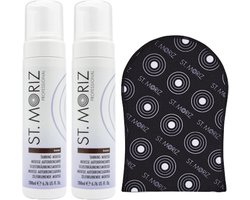 St.Moriz - Professional Tanning Mousse Dark 200ml 2 pak + GRATIS Tanning Mitt