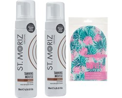 St.Moriz Professional Tanning Mousse Medium 200ml 2 pak + GRATIS Tanning Mitt