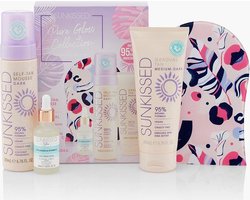 SUNKISSED Pure Glow Collection Zelfbruiner Geschenkset Vrouwen - incl. Zelfbruiner Mousse, Gradual Tan, Serum & Zelfbruiner Handschoen - Kleur Dark
