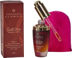Zelfbruiner Zonder Zon Drops – SolaVita Vitamine E Tan Booster met Mini Handschoen | Voor Gezicht & Body