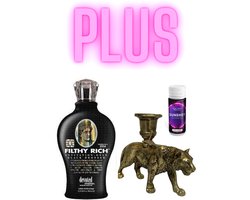 Devoted Creations Filthy Rich 360 ml PLUS Tijger Kandelaar Bronze PLUS Collagen Sunshot