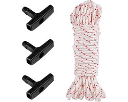 20 meter 4 mm trekkoord grasmaaier - met 3 stuks snoertrimmergreep - accessoires voor grasmaaiers - draagbaar - starterkabel grasmaaier voor snel maaien - kabelkabel - reserveonderdelen