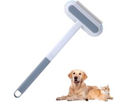 4-in-1 huisdierhaarverwijderaar, multifunctionele katten- en hondenhaarborstel met lange steel, herbruikbare pluizenborstel voor meubels, banken, tapijten, kleding, ramen en smalle ruimtes