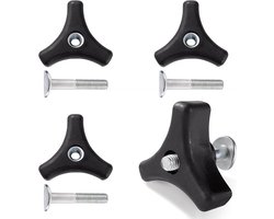 4 Sets Wing Nut en Bolt voor Grasmaaier Handvat - Grasmaaier Schroefmoer Vervangingsonderdelen voor Driehoekig Handvat - Tuingereedschap