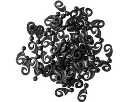 50 stuks gordijnrailhaken, kunststof haken, soepel glijdende gordijnrails voor buiten, praktische woonaccessoires, hotels, gordijnen (zwart)