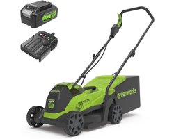 Accugrasmaaier 24V met 33 cm maaibreedte en verstelbare maaihoogte