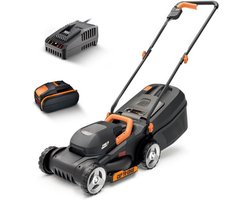 Accugrasmaaier - Elektrische Grasmaaiers - Gazontrimmer - Grastrimmer - met Krachtige Borstelloze Motor - Maaibreedte 30cm - 3 Instelbare Maaihoogtes (30-70 mm) - 4000 mAh Lithium-ion Accu - Oplader - 20V - Zwart
