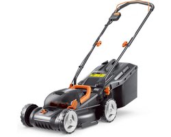 Accugrasmaaier - Professionele Grasmaaiers - Gazontrimmer - Maaibreedte 34cm - Krachtige Borstelloze Motor - 2 x 4.0Ah Accu - 40V - Ideaal voor Tuinen tot 460 m² - 37 x 126.7 x 95 cm - Zwart