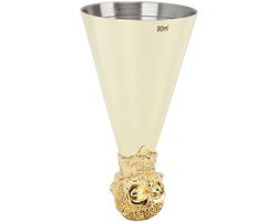 Barmaatje voor barmannen, cocktailmaatbeker van roestvrij staal, cocktailmaatbeker in de vorm van een Japanse schedel met binnenafmetingen voor thuisbar, 6,1 x 10,9 cm (type 1)