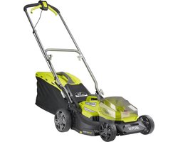 Draadloze Elektrische Grasmaaier - 18V met 37 cm Maaibreedte, Mulchen en Verzamelen, Ergonomische Handgrepen, 6 Maaihogtes, Lange Batterijduur