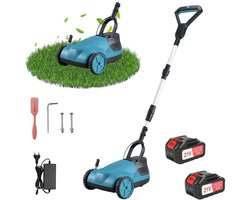 Draadloze Grasmaaier 21 cm met Mulchfunctie voor Kleine Tuinen