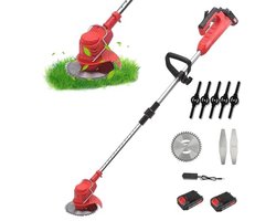 Draadloze Grasmaaier met 3 Snijbladen, 21V, Lichtgewicht en Verstelbaar voor Tuinonderhoud