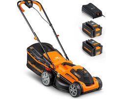 Elektrische Grasmaaier – Accu Grasmaaier – Draadloze Grasmaaier – Lithium-Ion Grasmaaier – Mulchmaaier – 2x 24V 4.0Ah Batterijen – Instelbare Snijhoogte 22-72 mm