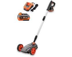 FUXTEC Snoerloze Einhand Gazonmaaier accu FX-E1RMEH20-SET – Compacte Grasmaaier – 20V Accu met Lader – 220 mm Maaibreedte – 300 W – 3-voudige Maaihoogteverstelling 30–50 mm – Flexibele Kogelkopbediening