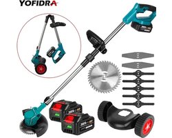 Grasmaaier - Grastrimmer - Inclusief 2 Accu´s & Oplader - Ontkruid - Maaier - Kantelmaaier - Groen