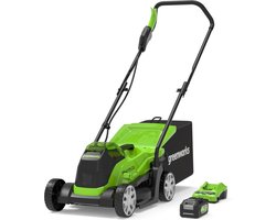 Greenworks 2516107UB grasmaaier Duwgrasmaaier Batterij/Accu Zwart, Groen