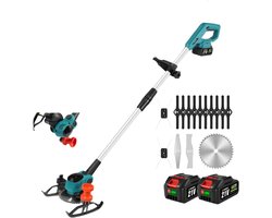 Handmaaier - Grasmaaier - Grastrimmer - Grasschaar - Grasmachine - 3000W - 6-Inch - Elektrische/Accu - Grastrimmer met 90° Verstelbare Kop – Tuingereedschap voor Precisiewerk - 21V/18V Compatibel - Inclusief 2x Accu