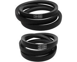 KARZO - 2 stuks V-riem voor grasmaaier, compatibel met MTD, compatibel met Mastercut OE 754-0280, 754-0280A, 754-0281, 754-0281A, omtrek 134,2 mm, 108,7 mm, breedte 16,1 mm, zwart