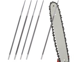 Kettingzaag Vijlset 5 Stuks - Ronde Vijlen voor Handmatig Slijpen van Zaagkettingen