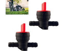 Kleine inline universele kunststof benzinekraan 8 mm voor bosmaaier grasmaaier - 2 stuks