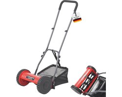 Kooimaaier met 30 cm maaibreedte en 27 liter opvangmand - Handmatige grasmaaier met 4-traps maaihoogte-instelling, stil en milieuvriendelijk