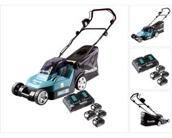 Makita DLM 432 PF4 accu grasmaaier 36 V ( 2x 18 V ) 43 cm borstelloos + 4x accu 3.0 Ah + dubbele lader