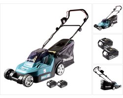 Makita DLM 432 T2 accu grasmaaier 36 V ( 2x 18 V ) 43 cm borstelloos + 2x accu 5.0 Ah - zonder lader