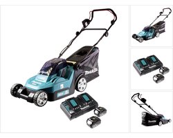 Makita - DLM432PT2 - 2x 18V - accu - grasmaaier - set - incl. 2x 5.0 Ah accu en duolader