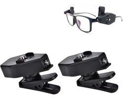 Mini-leeslamp, clip-on lamp, LED-clip-on brillamp voor veiligheidsbrillen, kampeerleesbrillamp, visgerei, onderhoud (1 paar)