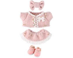 Poppenkledingset, stijlvolle kawaii-outfitset, luxe moderne rok met accessoires, geschikt voor aankleedpoppen