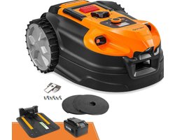 Robotmaaier – Automatische Grasmaaier – Zorgeloze Grasmaaier – Snoerloze Grasmaaier – Tuinmaaier – Zonder Begrenzingskabel – Voor Tuinen Tot 500 m² – Automatisch Opladen & Blokkeerzones Instellen