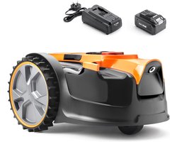Robotmaaier – Robotgrasmaaier – Automatische Grasmaaier – Draadloze Grasmaaier – Geen Grensdraad Nodig – 24V 4.0ah Lithium-Ion Batterij – Snelle Oplaadtijd 1 Uur – Mulching Functie – Maait Tot 100 M²