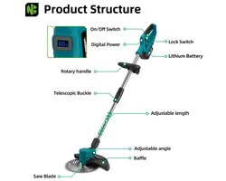 Rumi Grasmaaier - sterke grasmaaier - 18 V/Li-ion - Aanbevolen gazonoppervlakte - Maaihoogte: 30-70 mm - Snoeimachine Tuin Trimapparatuur Klein Tuingereedschap & Accessoires