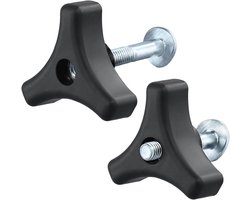 Set van 2 grasmaaierhandgreepknoppen met 8 mm schroefdraad - Universele driehoekige handgreepbevestigingsschroeven - Grasmaaier accessoires