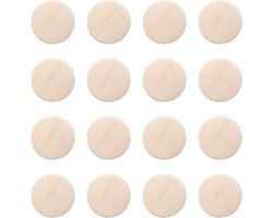 Set van 50 platte ronde houten kralen van 25 x 5 mm in natuurlijke, onafgewerkte staat voor creatieve knutselprojecten en sieraden maken