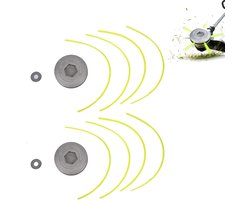 SnelShoppen - 2Pcs Grasmaaier Accessoires, Dubbele Kop Benzine Bosmaaier, Vlakke Messen Met Draad, Vervangspool voor Tuinonderhoud (Zwart)