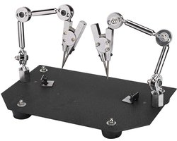 Soldeerhulp, derde hand soldeergereedschap metaal hulp laswerk clip soldeerhulp soldeerstation met 2 flexibele armen en klemmen voor het repareren van sieraden, kunststof