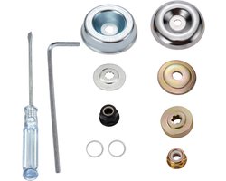 ST vijfdelige set - 1 metalen tandwielmoer voor grasmaaier, adapterset voor grasmaaiermes, accessoires voor grasmaaiers