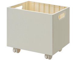 Stapelbare boekenopbergdoos, grote opbergruimte, dubbele handgrepen, draagvermogen van 50 kg, opgeruimd en ruimtelijk (met wieltjes)