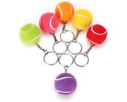 Tennis Key Multi Kleur Fluwelen Sport Bal Sleutelhanger - Hanger Decoratie - Gift Tassen - School Carnaval Beloning - 1.6 inch .