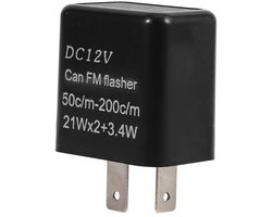 Universele motorfiets richtingaanwijzer 2-pins snelheidsregelbaar LED knipperlichtrelais 12V zwart voor richtingaanwijzers snel hyperflitsend (zwart)