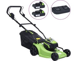 vidaXL - Accugrasmaaier - met - 2 - accu's - 20 - V - 2000 - mAh - Li-ion