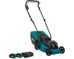 VONROC Accu Grasmaaier – 40V – 33 cm maaibreedte – Brushless motor - Vijf instelbare maaihoog-tes: 30/40/50/60/70 mm - Incl. 30L Opvangbak - Incl. 2x 4.0Ah Accu en Dubbele snellader