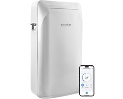 Evolar Mobiele Smart Airco Zonder Afvoerslang - met Luchtontvochtiger - 3-in-1 - Voor Slaapkamer - WiFi - 9000 BTU - Zonder Afvoer / Slang - EVO-ES9000