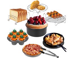 12-delige accessoireset voor heteluchtfriteuse - voor heteluchtfriteuse, bakplaten, taartpan 8 inch