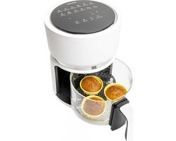 4SWISS ABB-G24 Pure Glass - Airfryer - Heteluchtfriteuse - 1200W - 3L - Touchscreen - Glazen bak - Wit