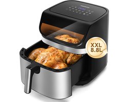 Aigostar OmniCook - Airfryer XXL - 8,8L - Dubbele verwarmingselementen - 2200W - Heteluchtfriteuse met kijkvenster - 13 Programma's