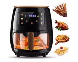 Airfryer - 6L Gezond Friteuse - Ingebouwde oververhittingsbeveiliging - Touchscreen & 5 Voorgeprogrammeerde Menu's - 2400W Krachtig - Voor Snelle & Gezonde Maaltijden - Inclusief Receptenboek