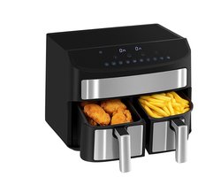 airfryer Airfryer-airfryer ninja-Dual air fryer with 2 baskets-8 liter-230 °C-air fryer double basket-met 10 voorgeprogrammeerde functies voor gezonde maaltijden – ideaal voor gezinnen en singles